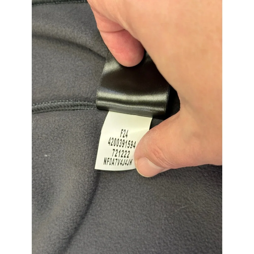 The North Face Men's Medium‎ Full Zip Fleece Jacket Black Grey Embroidered Logo